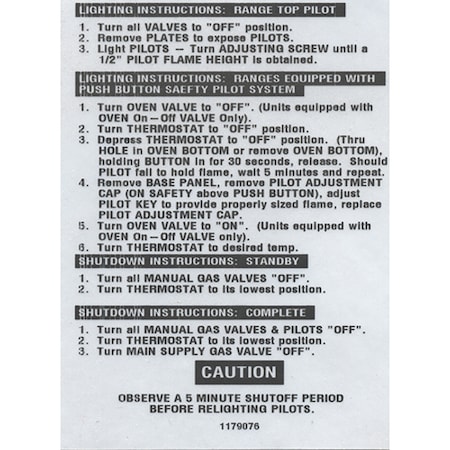Southbend Lighting Instructions -E Nglish 1179076